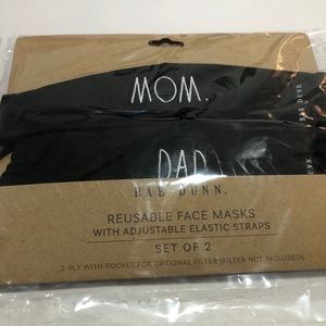 Rae Dunn Mask Set 2 Mom Dad Adjustable Washable